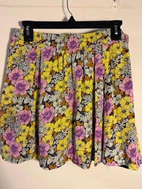 Floral Circle Skirt in Yellow & Pink size 12